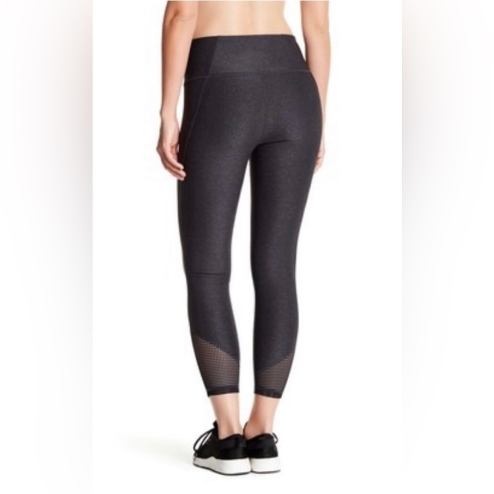Z by Zella High Waisted Illustrious Charcoal Gray & black Mesh Leggings Sz Small - Picture 2 of 10